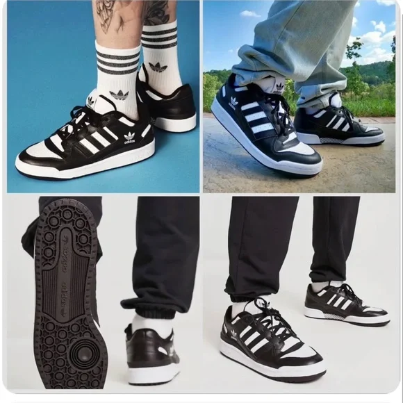 Adidas Men’s Forum Low CL “Core Black/White” Leather Shoes - Picture 12 of 14